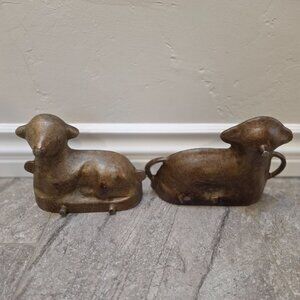 Vintage Two-Piece Cast Aluminum Lamb Mold Easter Baking, R102, L102
